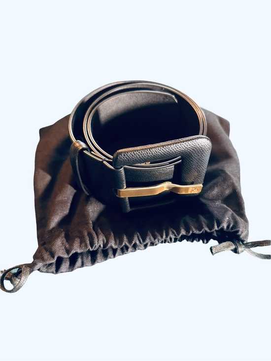 Fendi Forever Black Maxi Leather Belt Size 75cm/30in (Small) NWOT